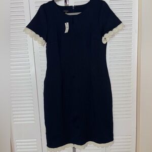 Brand New Talbots Navy & White Dress